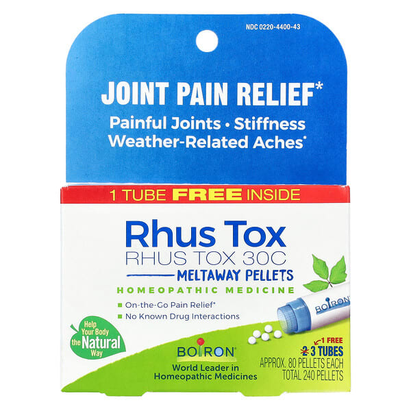 BoТөмөр, Rhus Tox, 30C, 3 Tubes, 80 Meltaway Pellets тус бүр