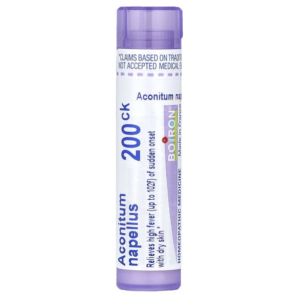 BoТөмөр, Aconitum Napellus, 200CK, Fever Relief, Approx 80 Pellets
