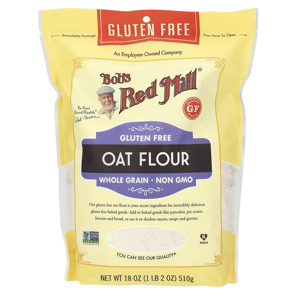 Bob's Red Mill, Oat Flour, бүтэн Grain, Gluten Free, 18 oz (510 g)