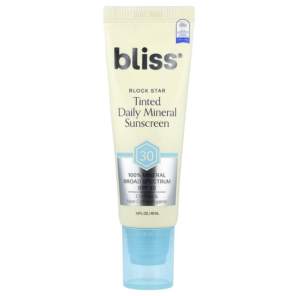 Bliss, Block Star, Tinted Daily Mineral Sunscreen, SPF 30, 1.4 fl oz (40 ml)