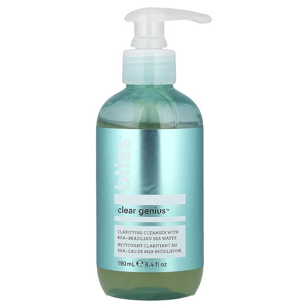 Bliss, Clear Genius™, Clarifying Cleanser with BHA + Brazilian Sea Water, 6.4 fl oz (190 ml)