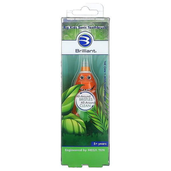 Baby Buddy, Brilliant, Big Kids Sonic Toothbrush, 5+ Years, Dinosaur, 1 Sonic Toothbrush (Discontinued Item)