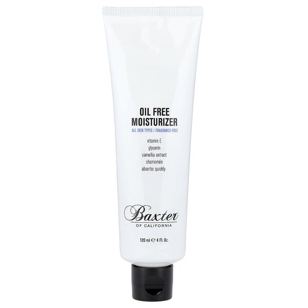 Baxter of California, Oil Free Moisturizer, All Skin Types, Fragrance-Free, 4 fl oz (120 ml)