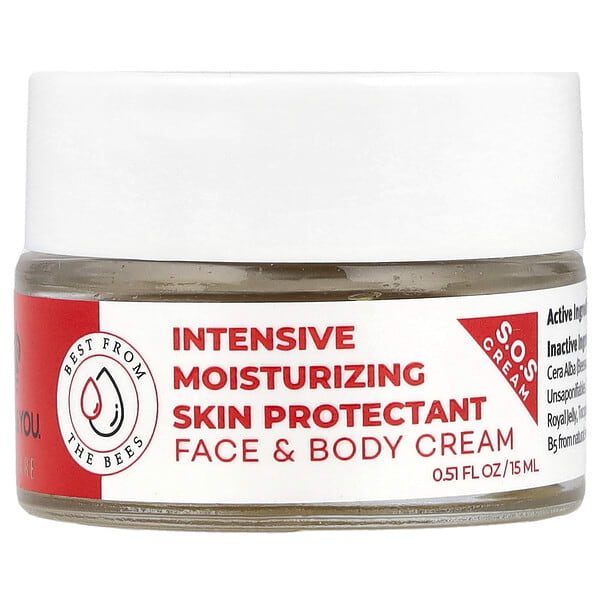 Bee & You, Intensive Moisturizing Skin Protectant Face & Body Cream, 0.51 fl oz (15 ml)