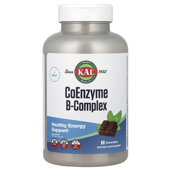 KAL, CoФермент B-цогц, Cocoa Mint, 60 зажилдаг шахмал