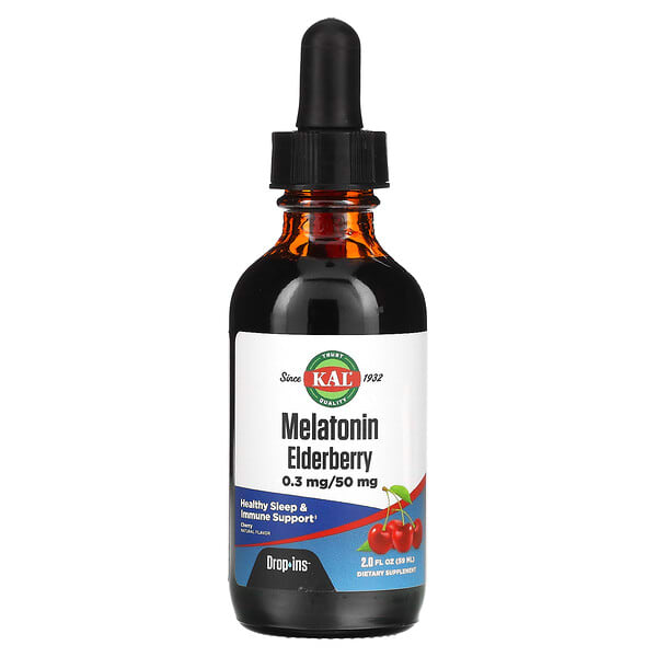 KAL, Мелатонин Бузны жимс, Cherry, 2 fl oz (59 ml)