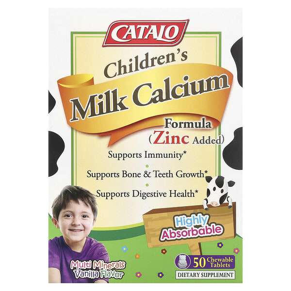 CATALO, Children's Milk Calcium Formula, Цайр, 50 зажилдаг шахмал