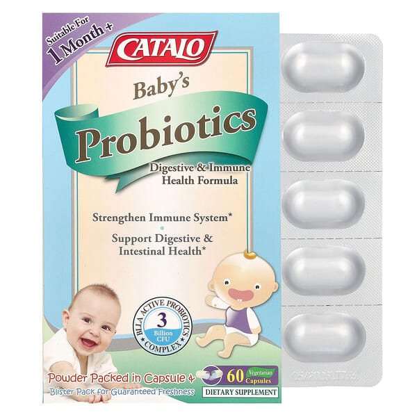 CATALO, Baby's Probiotics, Digestive & Immune Health Formula, 1 Month+, 3 тэрбум CFU, 60 ширхэг капсул