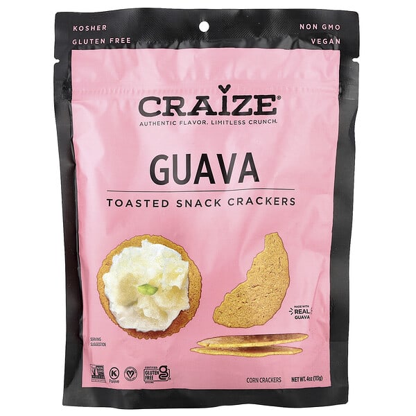Craize, Toasted Snack Crackers, Guava, 4 oz (113 g)