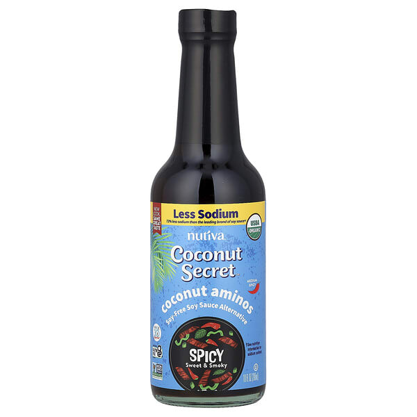 Coconut Secret, Coconut Aminos, Soy-Free Soy Sauce Alternative, Medium Spicy, 10 fl oz (296 ml)