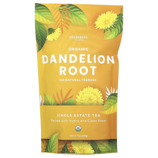 Cederberg Tea Co, органик Dandelion үндэс, Caffeine Free, 100 Natural Tea Bags, 7 oz (200 g)