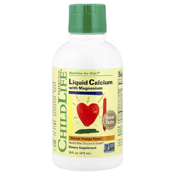 ChildLife Essentials, Essentials, Liquid Calcium with Magnesium, байгалийн Orange, 16 fl oz (473 ml)