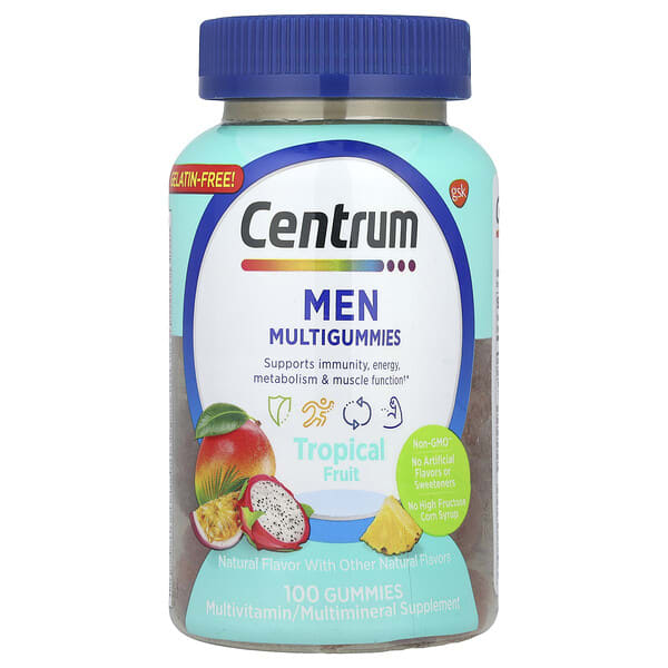 Centrum, Men Multigummies, Tropical жимс, 100 чихэр