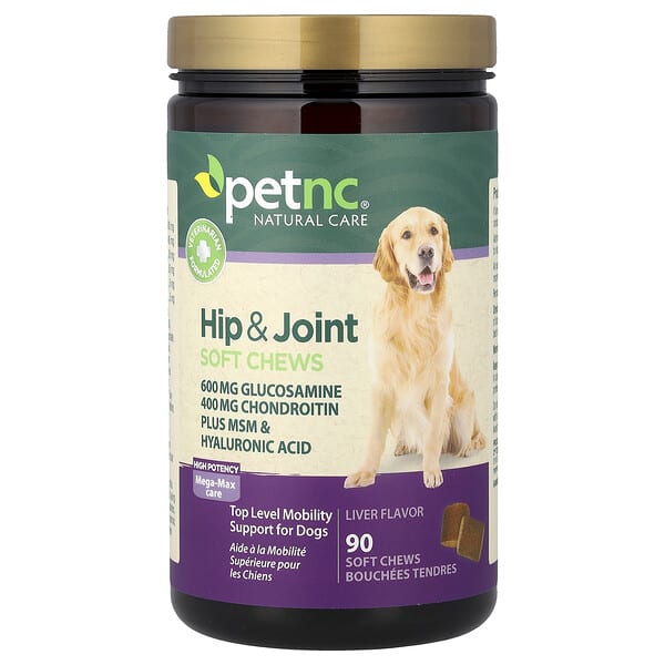 petnc NATURAL CARE, Hip & Joint, For Dogs, Liver, 90 Soft Chews