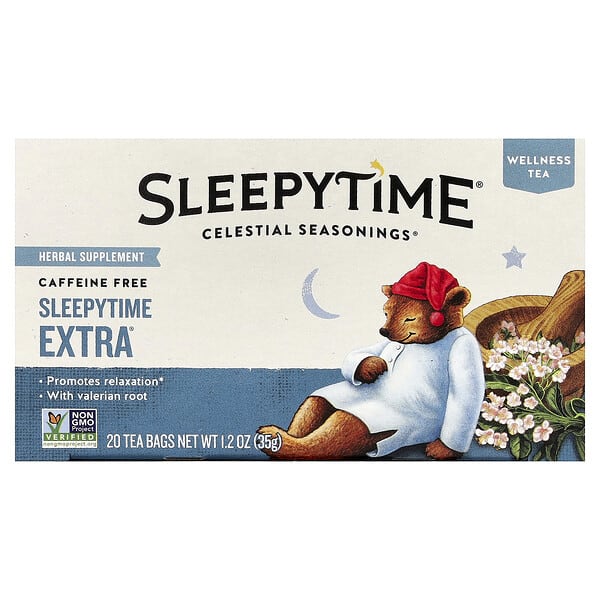 Celestial Seasonings, Wellness Tea, Sleepytime Extra®, Caffeine Free, 20 Tea Bags, 1.2 oz (35 g)