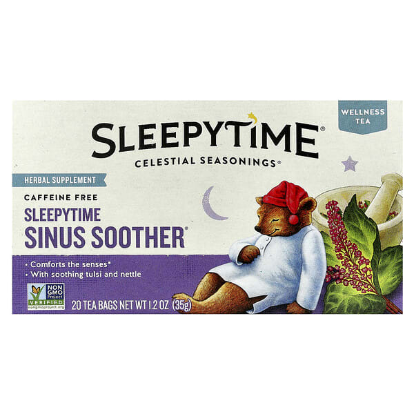Celestial Seasonings, Wellness Tea, Sleepytime Sinus Soother®, Caffeine Free, 20 Tea Bags, 1.2 oz (35 g)