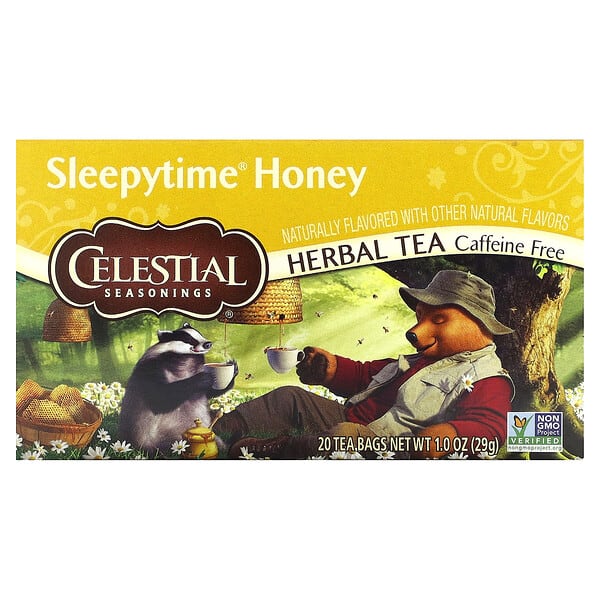 Celestial Seasonings, Herbal Tea, Sleepytime® Honey, Caffeine Free, 20 Tea Bags 1 oz (29 g) (Discontinued Item)