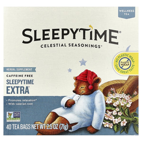 Celestial Seasonings, Wellness Tea, Sleepytime Extra®, Caffeine Free, 40 Tea Bags, 2.5 oz (71 g)