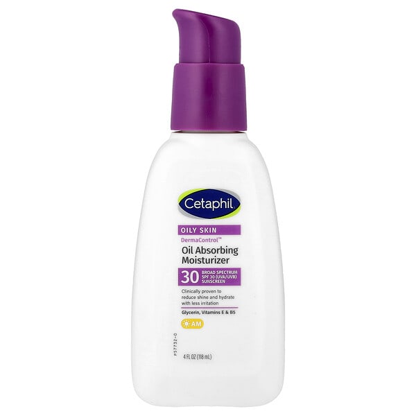 Cetaphil, Derma Control™, Oil Absorbing Moisturizer, For Oily Skin, SPF 30, 4 fl oz (118 ml)