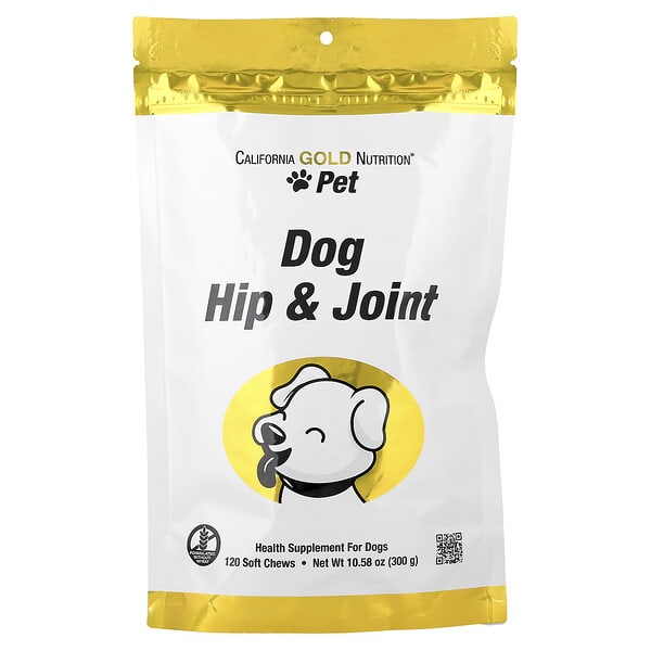 California Gold Nutrition, Pet, Dog Hip & Joint, 120 Soft Chews, 10.58 oz (300 g)