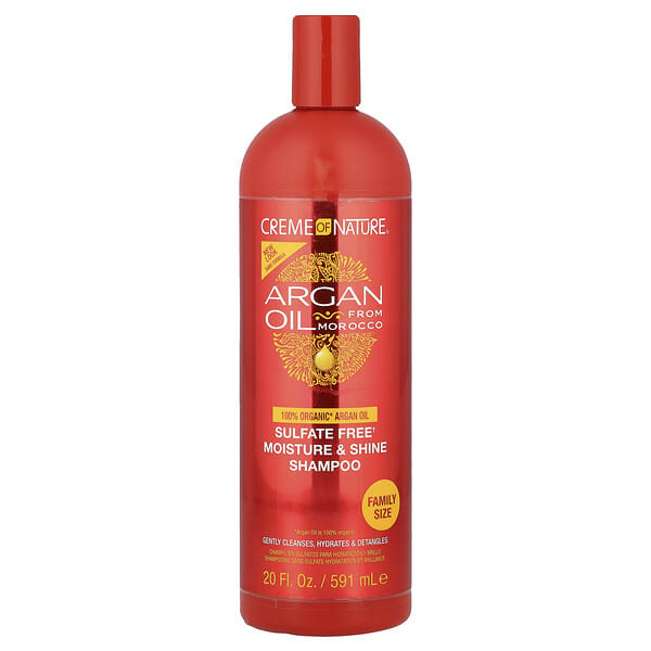 Creme Of Nature, Argan Oil From Morocco, Sulfate Free Moisture & Shine Shampoo, 20 fl oz (591 ml) (Discontinued Item)