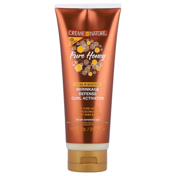 Creme Of Nature, Pure Honey, Shrinkage Defense Curl Activator, For Dry Dehydrated Hair, 10.5 fl oz (310 ml)