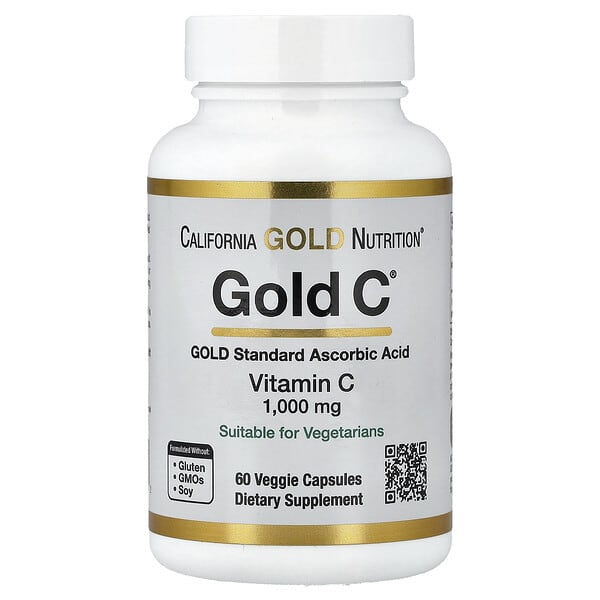 California Gold Nutrition, Gold C®, USP зэрэглэлийн Витамин C, 1,000 мг, 60 ширхэг капсул