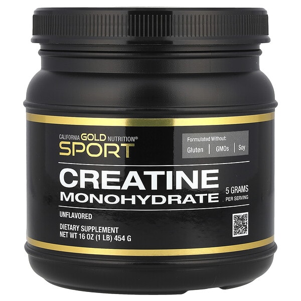 California Gold Nutrition, Sport, цэвэр креатин моногидрат, амтгүй, 1 lb (454 g)