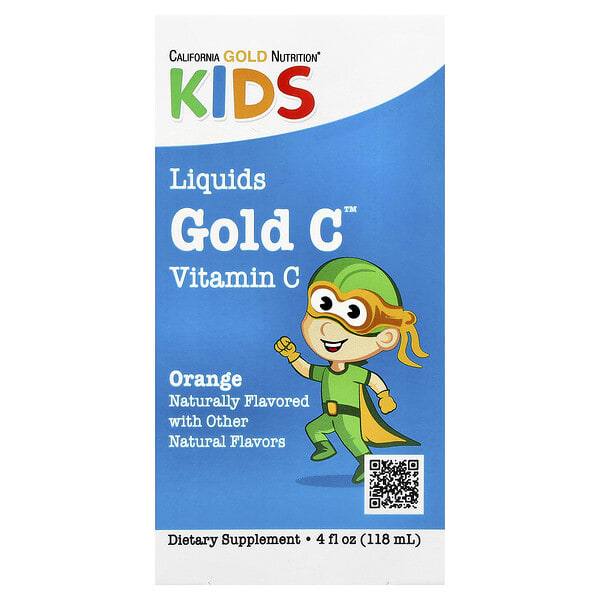 California Gold Nutrition, Хүүхдийн Gold C™, шингэн Витамин C, Orange, 4 fl oz (118 ml)