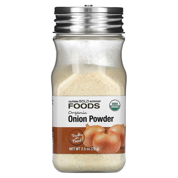 California Gold Nutrition, Foods, органик Onion нунтаг, 2.5 oz (70 g)
