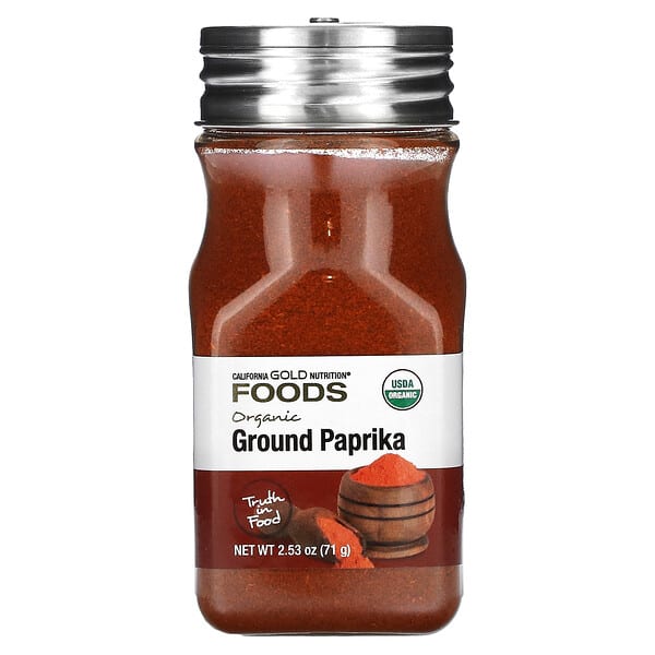 California Gold Nutrition, Foods, органик Paprika, Ground, 2.53 oz (71 g)