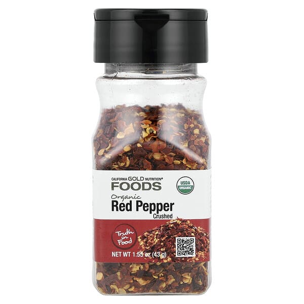 California Gold Nutrition, Foods, органик Crushed Red Pepper, 1.55 oz (43 g)