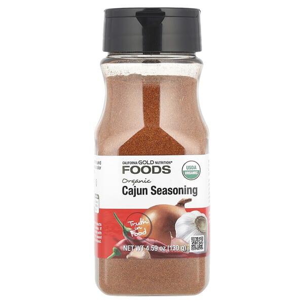 California Gold Nutrition, Foods, органик Cajun Seasoning, 4.59 oz (130 g)