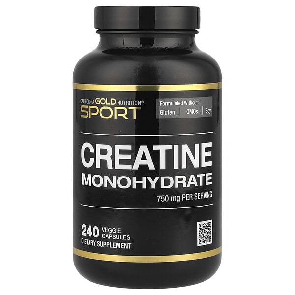 California Gold Nutrition, Sport, цэвэр креатин моногидрат, 750 мг, 240 ширхэг капсул