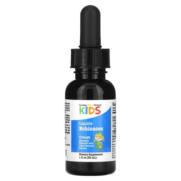 California Gold Nutrition, шингэн Эхинацей For Хүүхдийн, No Alcohol, байгалийн Orange, 1 fl oz (30 ml)