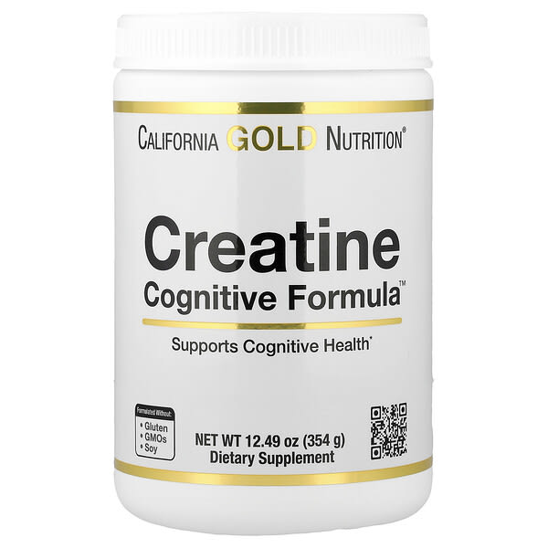 California Gold Nutrition, креатин Cognitive найрлага™, — L-Leucine, нэрс, Coconut & Grape Extract, 12.49 oz (354 g)