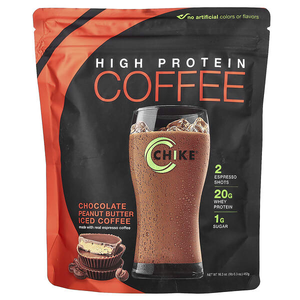 Chike Nutrition, High Protein Iced Coffee, Chocolate Peanut Butter, 1 lb 0.3 oz (462 g)