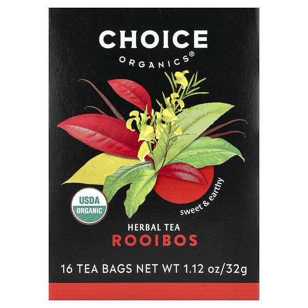 Choice Organics, Herbal Tea, Rooibos, Caffeine-Free, 16 Tea Bags, 1.12 oz (32 g)