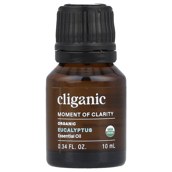 Cliganic, Moment of Clarity™, Essential Oil, Organic Eucalyptus, 0.34 fl oz (10 ml) (Discontinued Item)