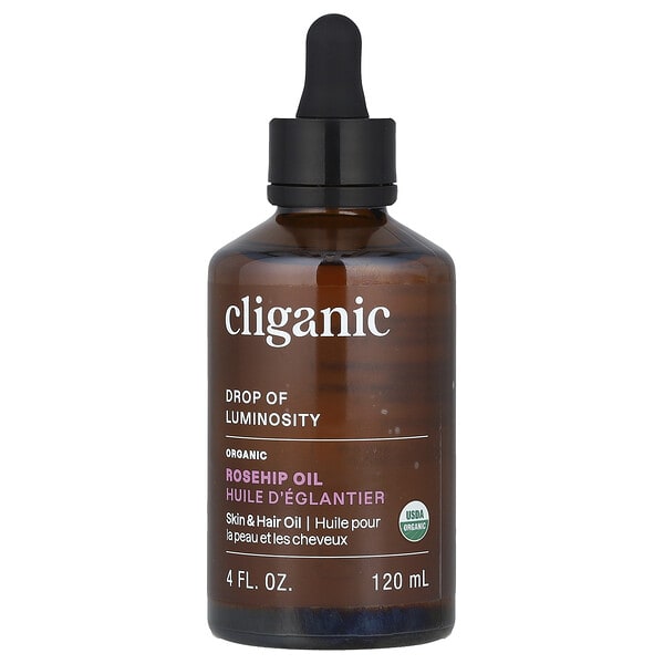 Cliganic, Drop of Luminosity™, Organic Rosehip Oil, 4 fl oz (120 ml)