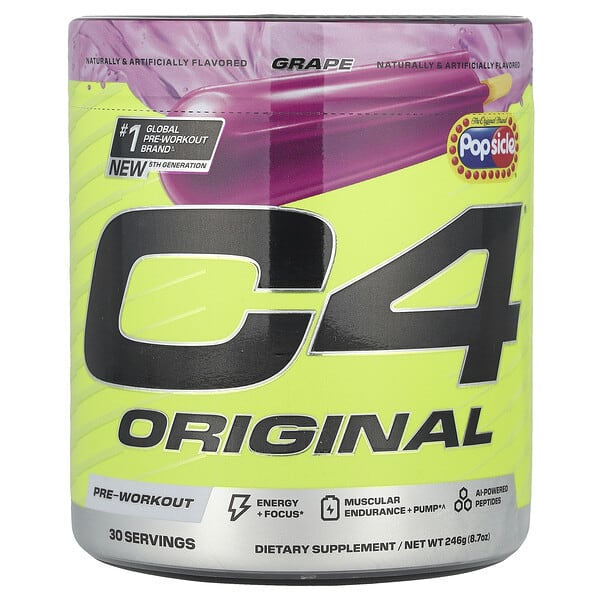 C4 / Cellucor, C4® Original, Pre-Workout, Grape Popsicle®, 8.7 oz (246 g)