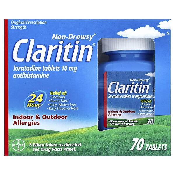 Claritin, Non-Drowsy, Loratadine Tablet, 10 мг, 70 шахмал