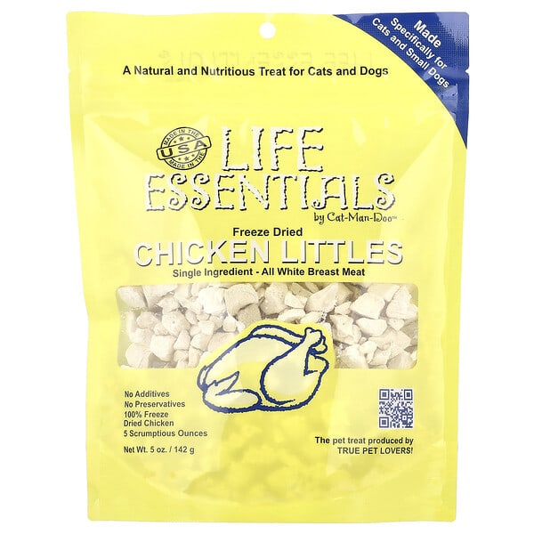 Cat-Man-Doo, Life Essentials, Freeze Dried Chicken Littles, For Cats & Dogs, 5 oz (142 g)