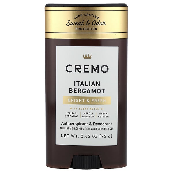 Cremo, Antiperspirant & Deodorant, Italian Bergamot, 2.65 oz (75 g)