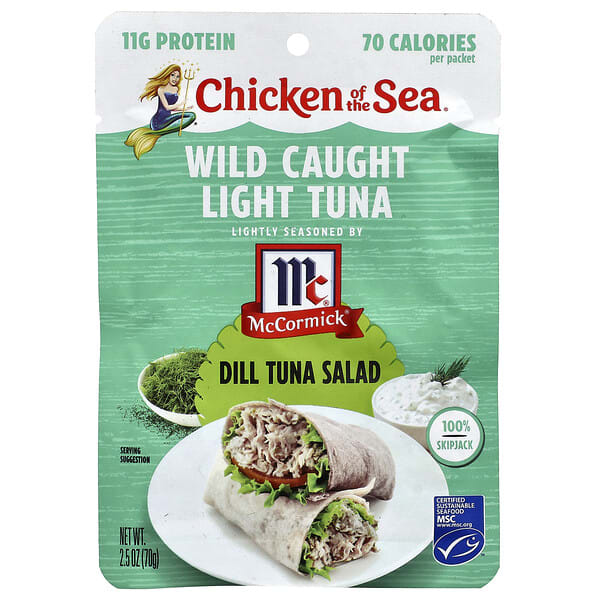 Chicken of the Sea, Wild Caught Light Tuna, Dill Tuna Salad, 2.5 oz (70 g)