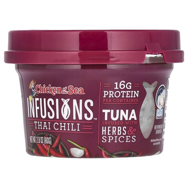Chicken of the Sea, Infusions Wild Caught Tuna, Thai Chili, 2.8 oz (80 g) (Discontinued Item)