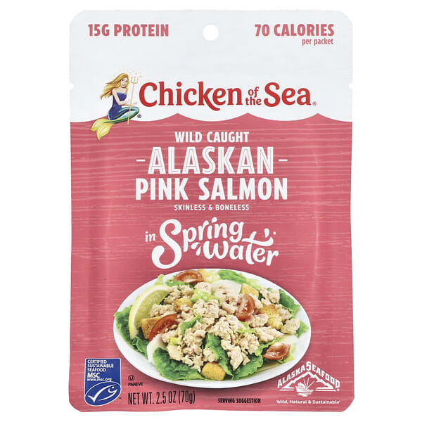 Chicken of the Sea, Wild Caught Alaskan Pink Salmon, In Spring Water, 2.5 oz (70 g)