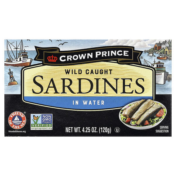 Crown Prince Natural, Wild Caught Sardines, In Water, 4.25 oz (120 g)