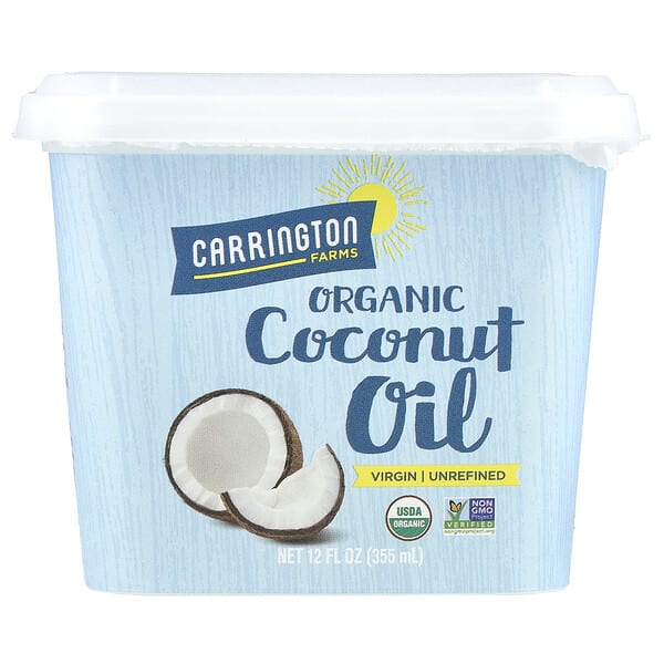 Carrington Farms, органик кокосын тос, Unrefined, 12 fl oz (355 ml)
