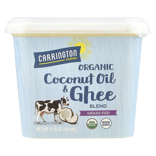 Carrington Farms, Organic Coconut Oil & Ghee Blend, Grass-Fed, 12 fl oz (355 ml)